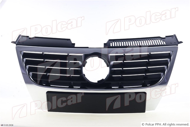 GRILA RADIATOR NEAGRA+RAMA CROM (FARA G. SENZ. PARC.) DIAM 130 MM PASSAT 03/05>>