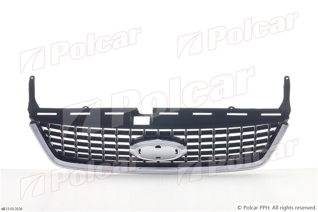GRILA(FARA EMBLEMA)NEAGRA+CROM (FARA ORN. CROM INT.) PT RADIATOR MONDEO 07>>10 -POLCAR-FD