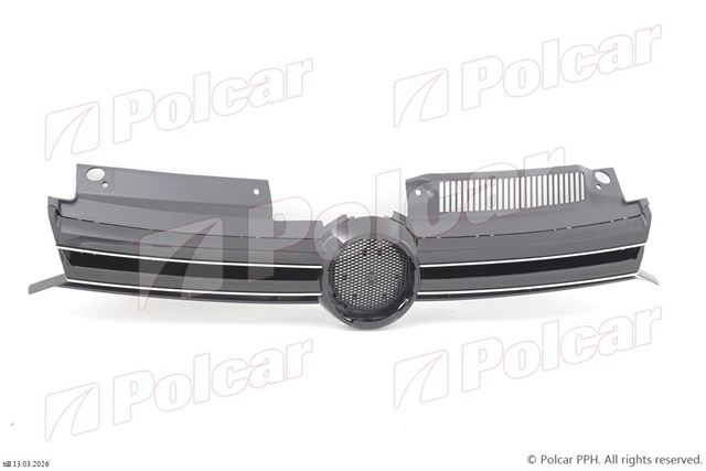 GRILA NEAGRA RADIATOR (CU AERISIRE +ORN CROM)  GOLF6 (NU GTD/GTI)  2008>>2010