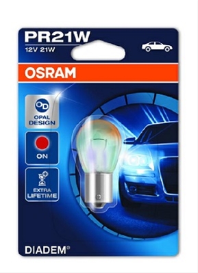 BLISTER 1 BEC 12V21W PR21W CLAR-ROSU DIADEM LSNBB OSRAM
