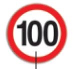 Imagine pentru produsul „AUTOCOLANT LIMITA VITEZA 100KM FILM REFLECTORIZANT D-130MM VESTA"