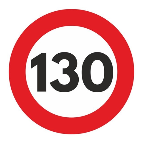 Imagine pentru produsul „AUTOCOLANT LIMITA VITEZA 130KM FILM REFLECTORIZANT D-130MM VESTA"