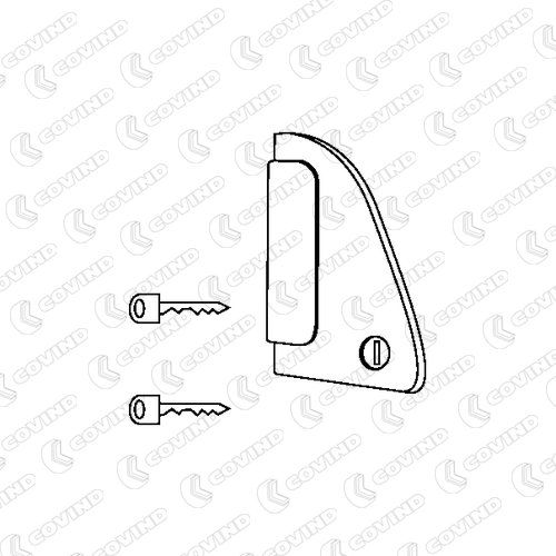DOOR HANDLE WITH KEY DR BLACK, WITH NR. 2 KEYS CF85-COVIND-A.M.