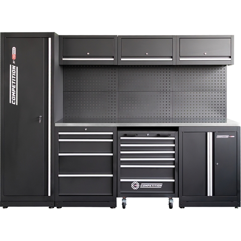 Imagine pentru produsul „SFNBB MOBILIER SERVICE CU BANC GOL MOBIL 2640MM LUNGIME, NEGRU, BLAT INOX"