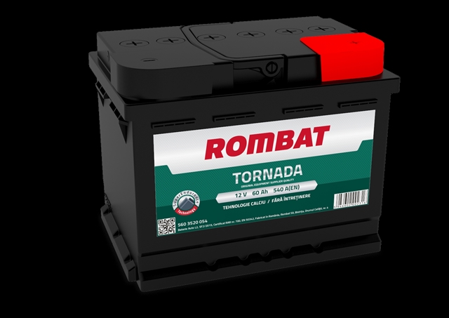 Imagine pentru produsul „ACUMULATOR ROMBAT TORNADA 60AH 540A 242X175X190 +DR"