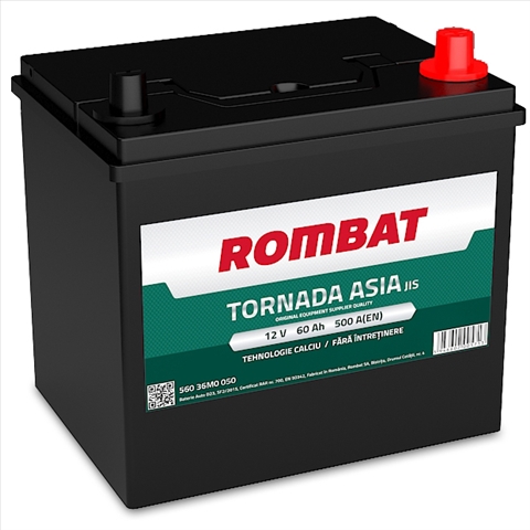 Imagine pentru produsul „ACUMULATOR ROMBAT TORNADA ASIA 60AH 500A 230X172X222 +DR"