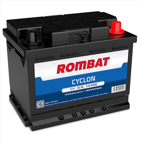 Imagine pentru produsul „ACUMULATOR ROMBAT CYCLON 62AH 510A 242X175X190 +DR"