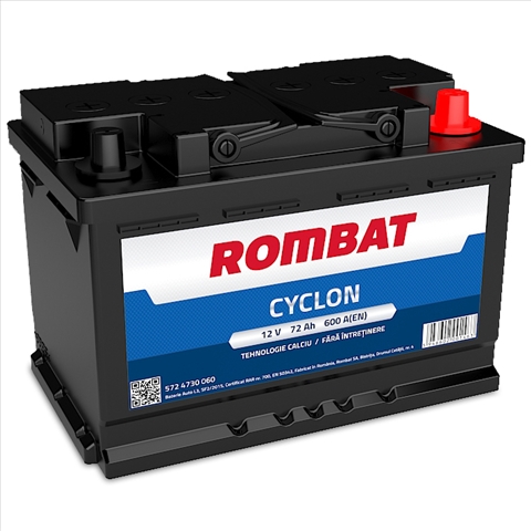 Imagine pentru produsul „ACUMULATOR ROMBAT CYCLON 72AH 600A 278X175X190 +DR"