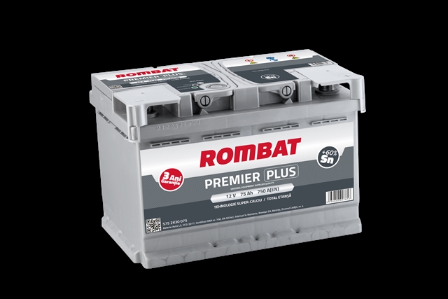 Imagine pentru produsul „ACUMULATOR ROMBAT PREMIER PLUS 75AH 750AH 278X175X190  + DR"