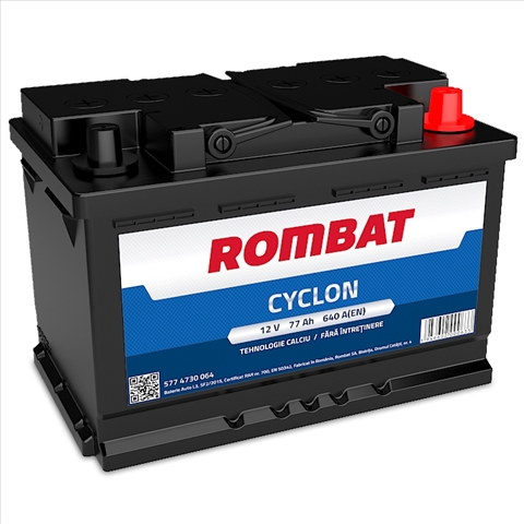 Imagine pentru produsul „ACUMULATOR ROMBAT CYCLON 77AH 640A 278X175X190 +DR"