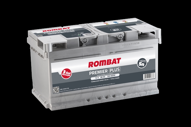 Imagine pentru produsul „ACUMULATOR ROMBAT PREMIER PLUS 80AH 760AH 175X175X315 + DR"