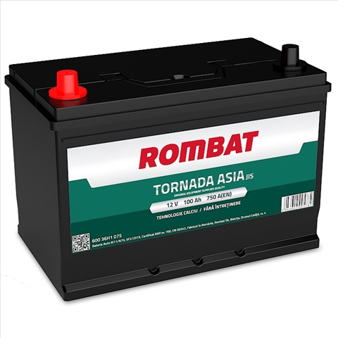 Imagine pentru produsul „ACUMULATOR ROMBAT TORNADA ASIA 100AH 750A 305X179X222 +STG"