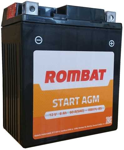 Imagine pentru produsul „BATERIE MOTO AGM 6AH 60A 150MMX87MMX93MM + STG"