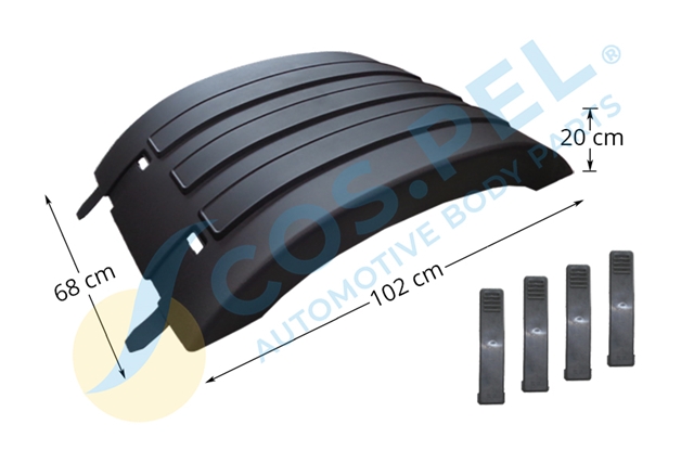REAR MUDGUARD RHLH + 4 MUDGUARD TENSIONERS