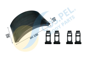 Imagine pentru produsul „REAR MUDGUARD RHLH WITH 4 MUDGUARD TENSIONERS"