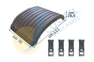 Imagine pentru produsul „REAR MUDGUARD 2ND SERIES LOWCAB RHLH WITH 4 MUDGU"
