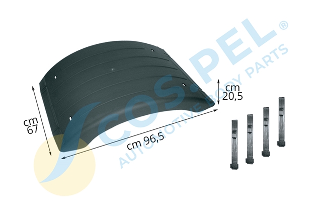 Imagine pentru produsul „REAR MUDGUARD RHLH WITH 4 MUDGUARD TENSIONERS"