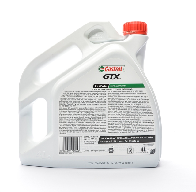 ULEI GTX A3/B3 15W-40 4 LT - 15809F CASTROL