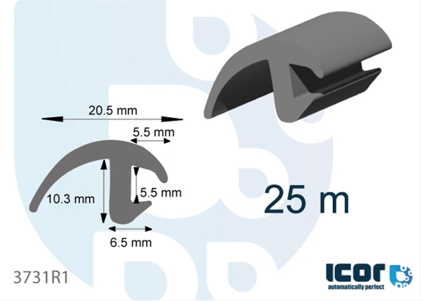 Imagine pentru produsul „RUBBER PROFILES ELEMENT DECORATIV/CHEDER TIP FORD"