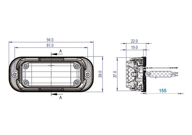 LAMPA STROBOSCOPICA CU LED PORTOCALIE 12/24V