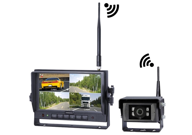 KIT CAMERA VIDEO WIRLESS CU MONITOR MULTIFUNCTIONAL 12/24V