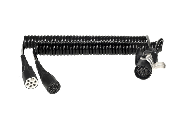 Imagine pentru produsul „CABLU ELECTRIC SPIRALAT CU ADAPTOR DE LA 15 PINI LA 2X7 PINI(TIP N+TIP S) EURO6"