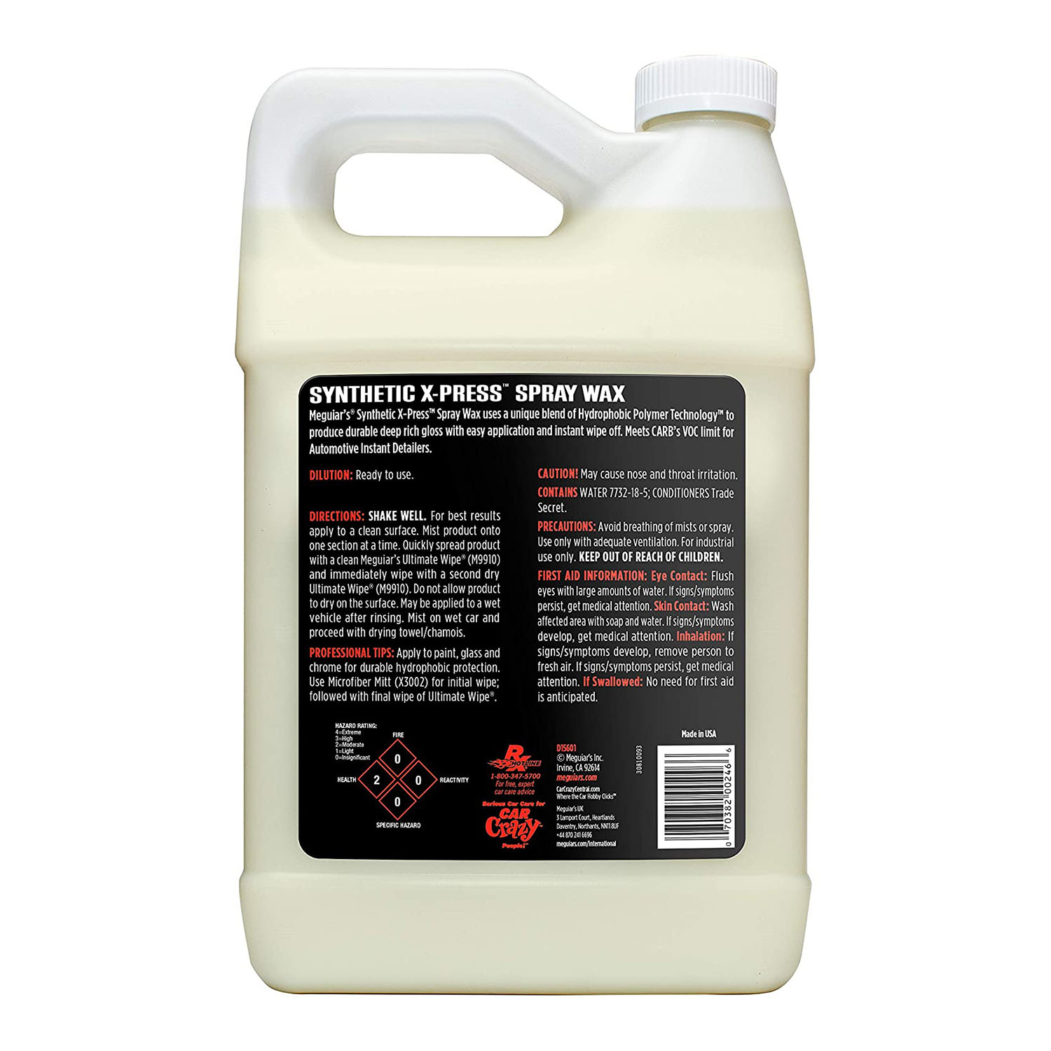 Imagine pentru produsul „CEARA SINTETICA PENTRU PROTECTIE, 3.78 L, SYNTHETIC X-PRESS SPRAY WAX - MEGUIARS"