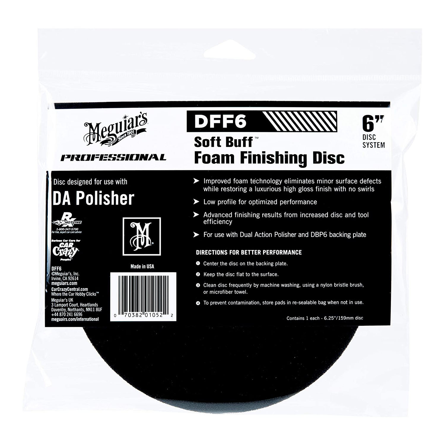Imagine pentru produsul „BURETE POLISHAT FINISARE DE 6, 152.4 MM,  FOAM FINISHING DISC 6 - MEGUIARS"