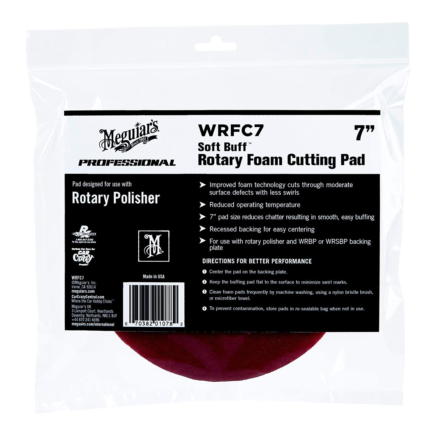 Imagine pentru produsul „DISC MOV POLISHAT DEFECTE MODERATE, 177.8 MM, ROTARY FOAM CUTTING PAD 7 - MEGUIARS"
