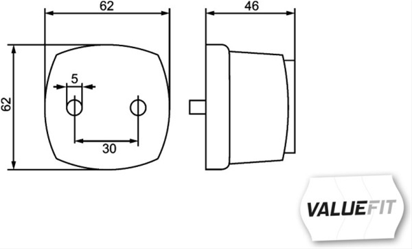 LAMPA DE MARCARE LATERALA PATRATA CU LED, CU CATADIOPTRU