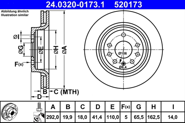 Imagine pentru produsul „## DISC FRANA (LIVRABIL NUMAI PERECHE) - ATE POWERDISC"