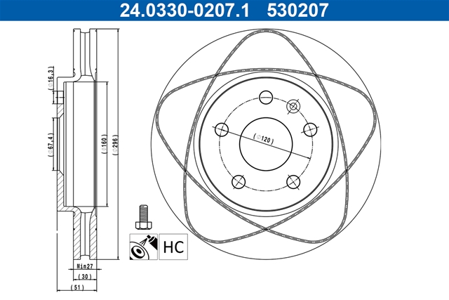 Imagine pentru produsul „DISC FRANA (LIVRABIL NUMAI PERECHE) - ATE POWERDISC"