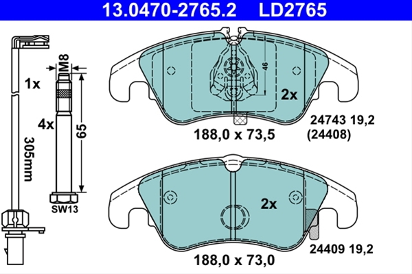 Imagine pentru produsul „SET PLACUTE FRANA ATE CERAMIC"