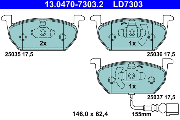 Imagine pentru produsul „SET PLACUTE FRANA ATE CERAMIC"