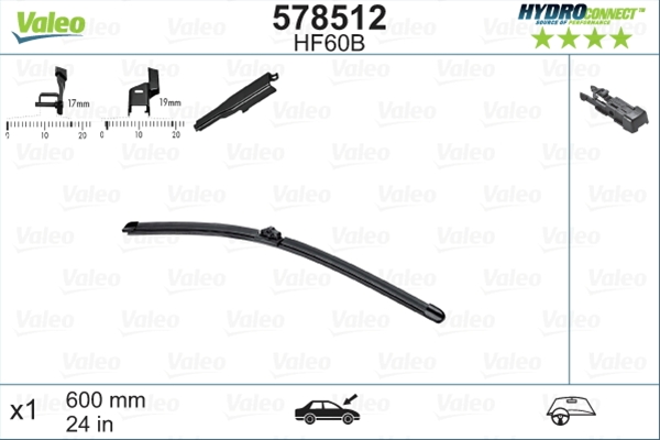 STERGATOR HYDROCONNECT CU SPOILER ASIMETRIC HF60B(1X600MM)