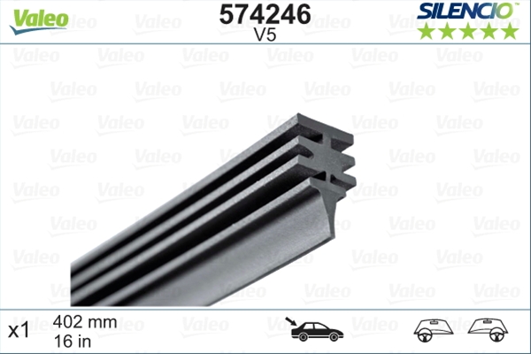 SILENCIO WIPER REFILL REAR V5 X1