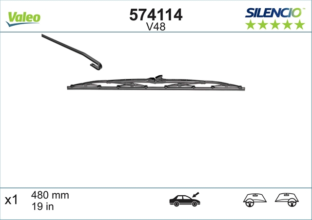 SILENCIO WIPER STANDARD V48 X1