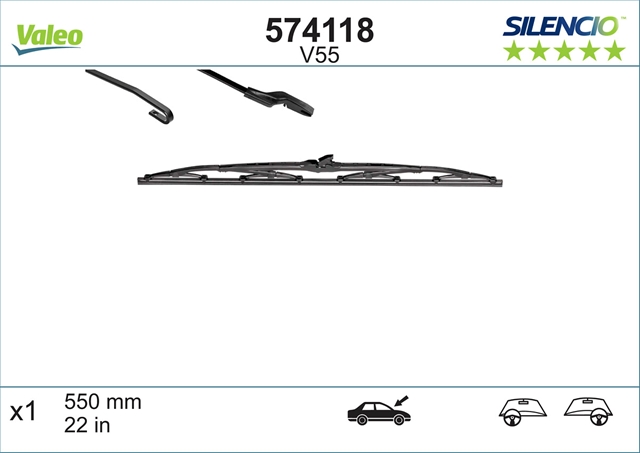 SILENCIO WIPER STANDARD V55 X1