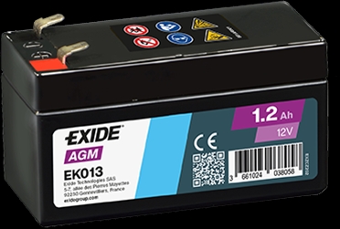 BATERIE EXIDE AGM AUXILIARY 1.2AH 18A 97X43X58 +DR