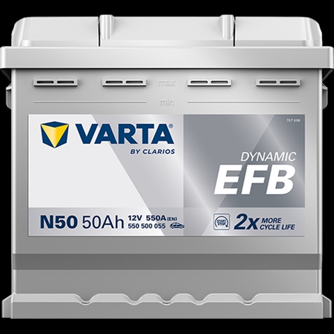 Imagine pentru produsul „ACUMULATOR VARTA AUTOMOTIVEEFB 12V 50AH 550A N50 207X175X190 + DR"
