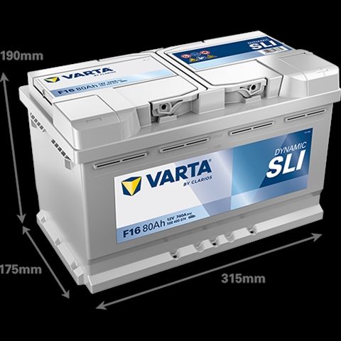 ACUMULATOR VARTA AUTOMOTIVESLI 12V 80AH 740A F16 315X175X190 + DR