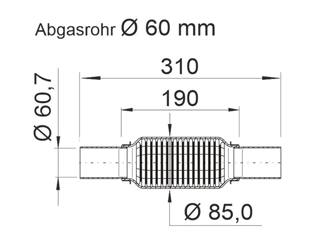 Imagine pentru produsul „RACORD FLEXIBIL ESAPAMENT DIAM60 (190-310)"