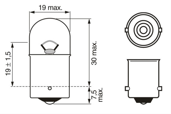 Imagine pentru produsul „BEC 12V5W R5W PURE LIGHT (SE FACTUREAZA CATE 10)"