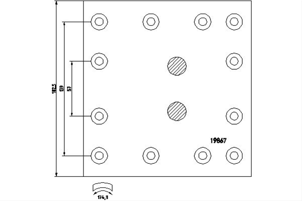 SET GARNITURI DE FRICTIUNE, FRANA TAMBUR