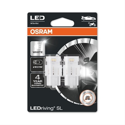 Imagine pentru produsul „BLISTER 2 BECURI LED TIP W21W ALB"