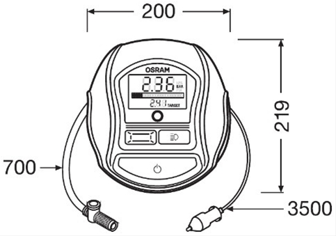 COMPRESOR DIGITAL 12V CU MANOMETRU