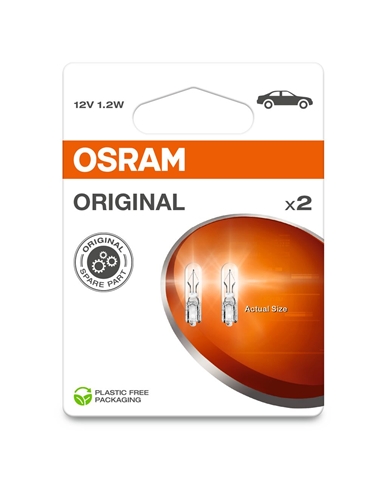 Imagine pentru produsul „BLISTER 2 BECURI 12V1,2W W1,2W ORIGINAL OSRAM"