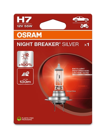 BLISTER 1 BEC H7 12V55W NIGHT BREAKER SILVER 100%