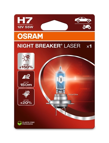 BLISTER 1 BEC H7 12V55W NIGHT BREAKER LASER NEXTGEN 150%