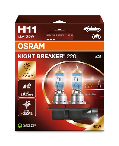 SET 2 BECURI H11 12V NIGHTBREAKER 220%